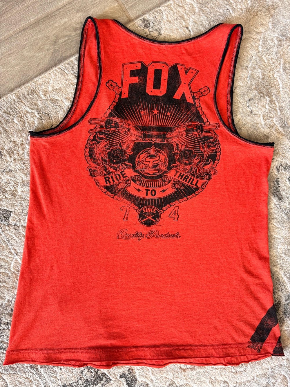 Fox Orange and Black Graphic Tank Top